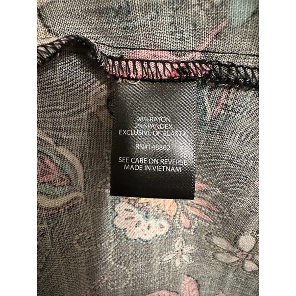 Torrid Women's Black Floral Rayon Slub Balloon Sleeve Twist Front Mini Dress NWT - Picture 5 of 5